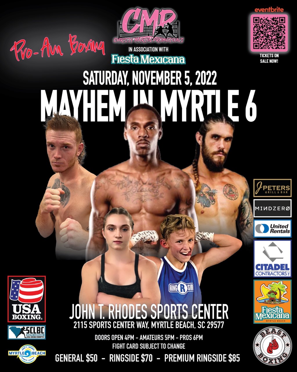 Mayhem In Myrtle 6! Tickets on sale now at Beast Boxing and Eventbrite